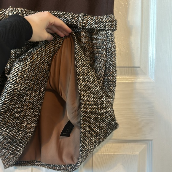 NWT Theory Knit Combo Dress in Brown Multi - Picture 12 of 12